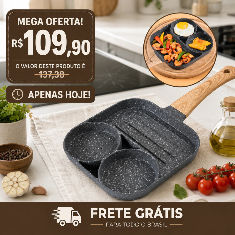 Frigideira Multifuncional 3 Em 1 Antiaderente - MEGA OFERTA