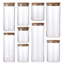 Potes de Vidro Herméticos com Tampa de Bambu – Kit para Organização de Cozinha