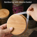 Potes de Vidro Herméticos com Tampa de Bambu – Kit para Organização de Cozinha
