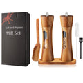 Moedor de Temperos de Madeira com Suporte – Kit Moedor de Sal e Pimenta