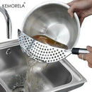 Escorredor Lateral de Inox para Panela – Filtro Antivazamento para Arroz e Legumes