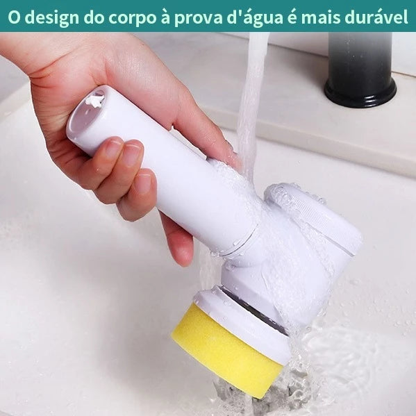 Escova Elétrica de Limpeza 5 em 1 Sem Fio – Praticidade para Sua Casa