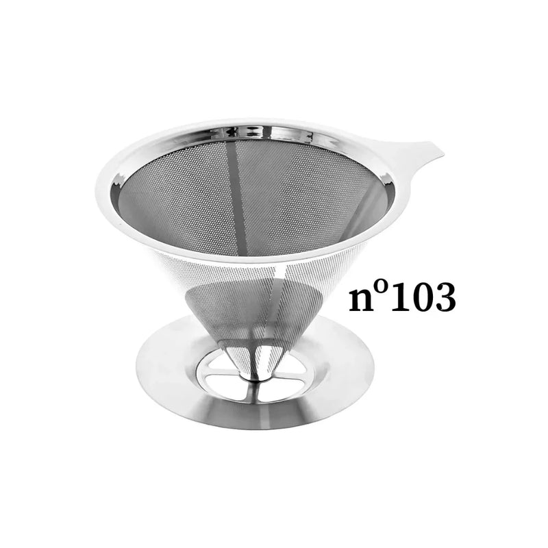 Filtro de Café Reutilizável Em Aço Inox Pour Over (tamanho 103)