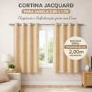 Cortina Jacquard Janela 2,80x1,70 Corta Luz C/ Ilhós